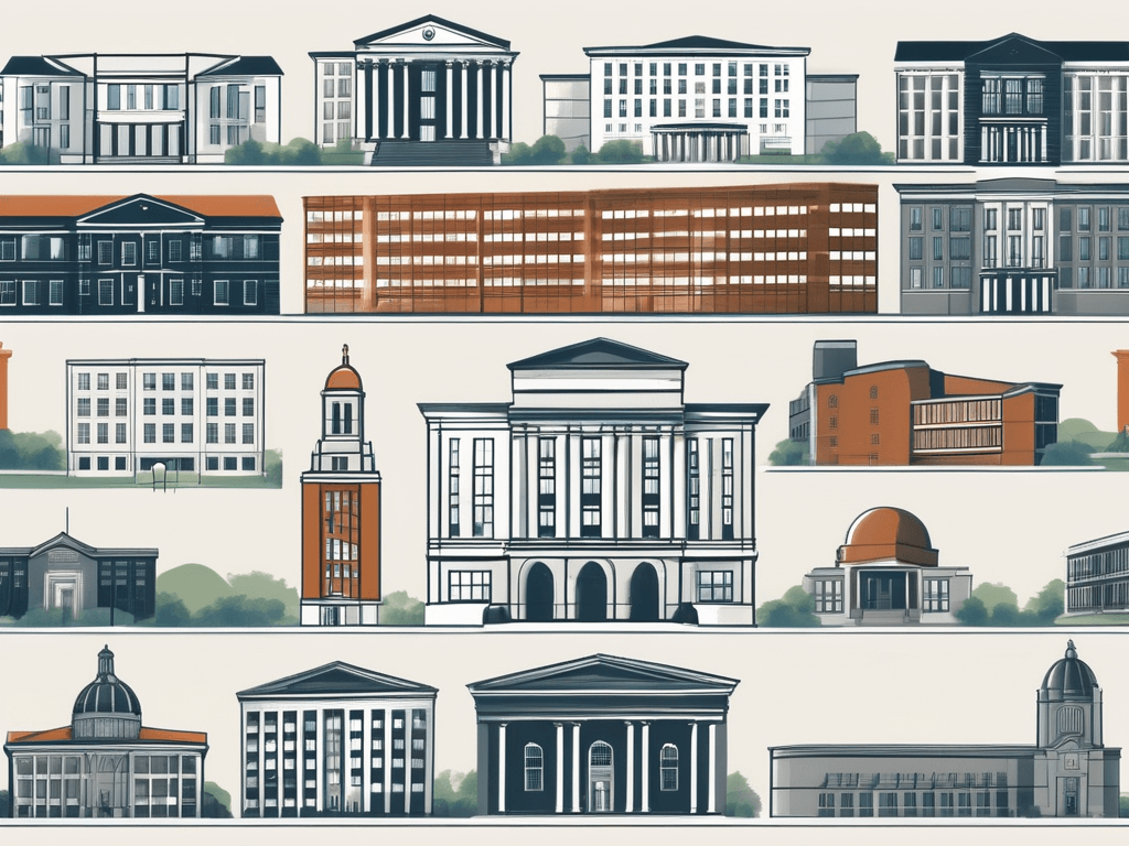 Several distinguished buildings representing schools