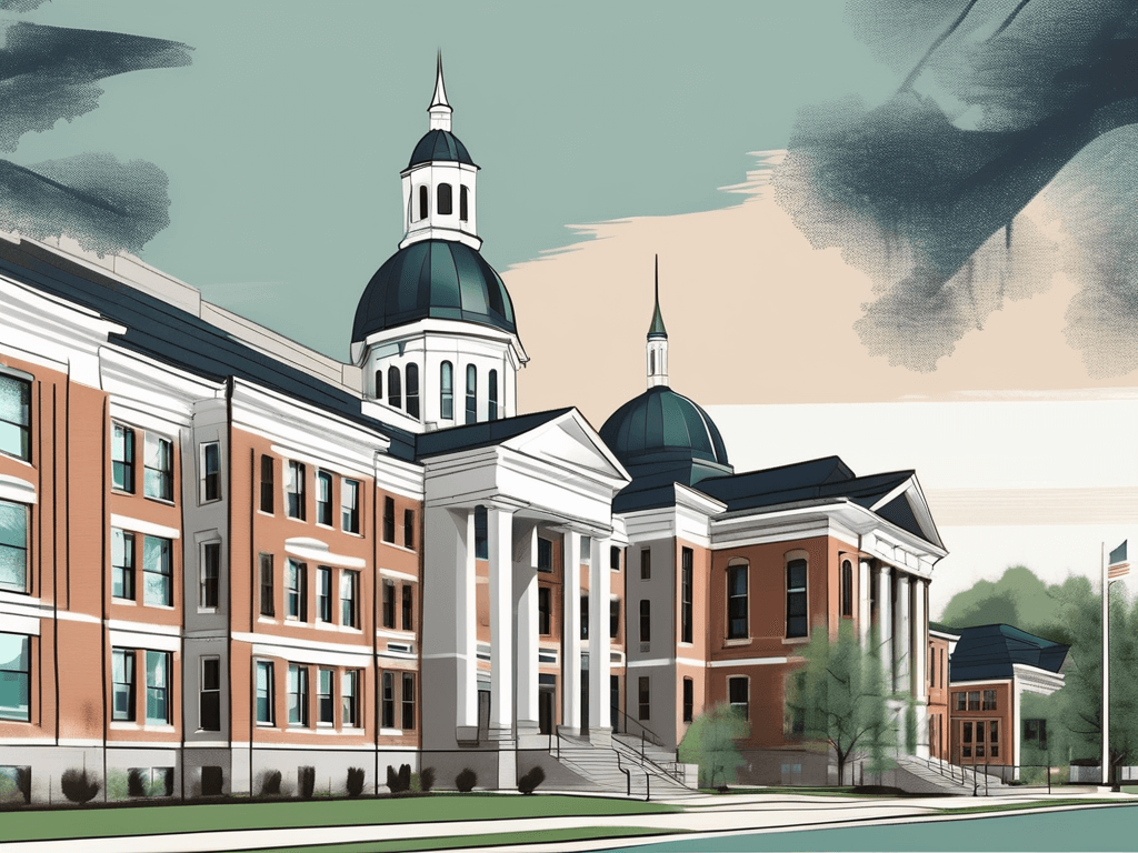 Several distinguished school buildings with a backdrop of saratoga springs' iconic landmarks