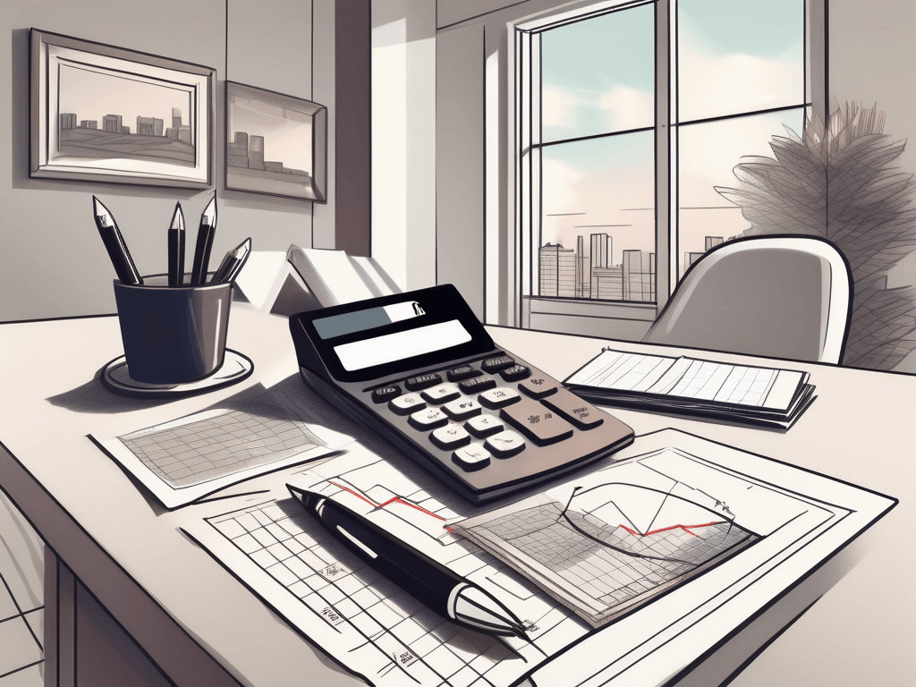 A real estate agent's desk with a calculator