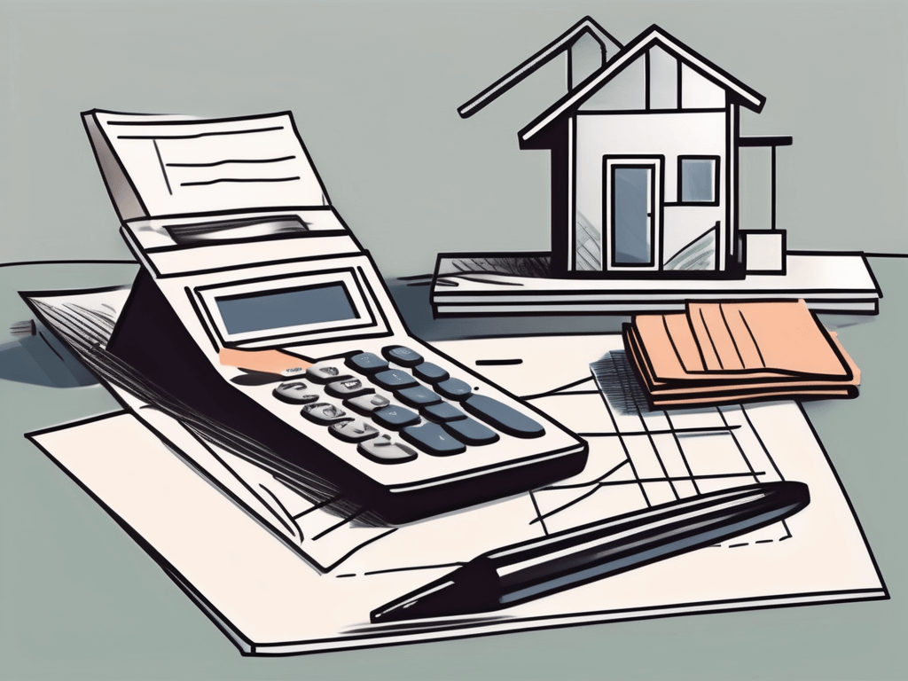 A real estate agent's desk with a calculator