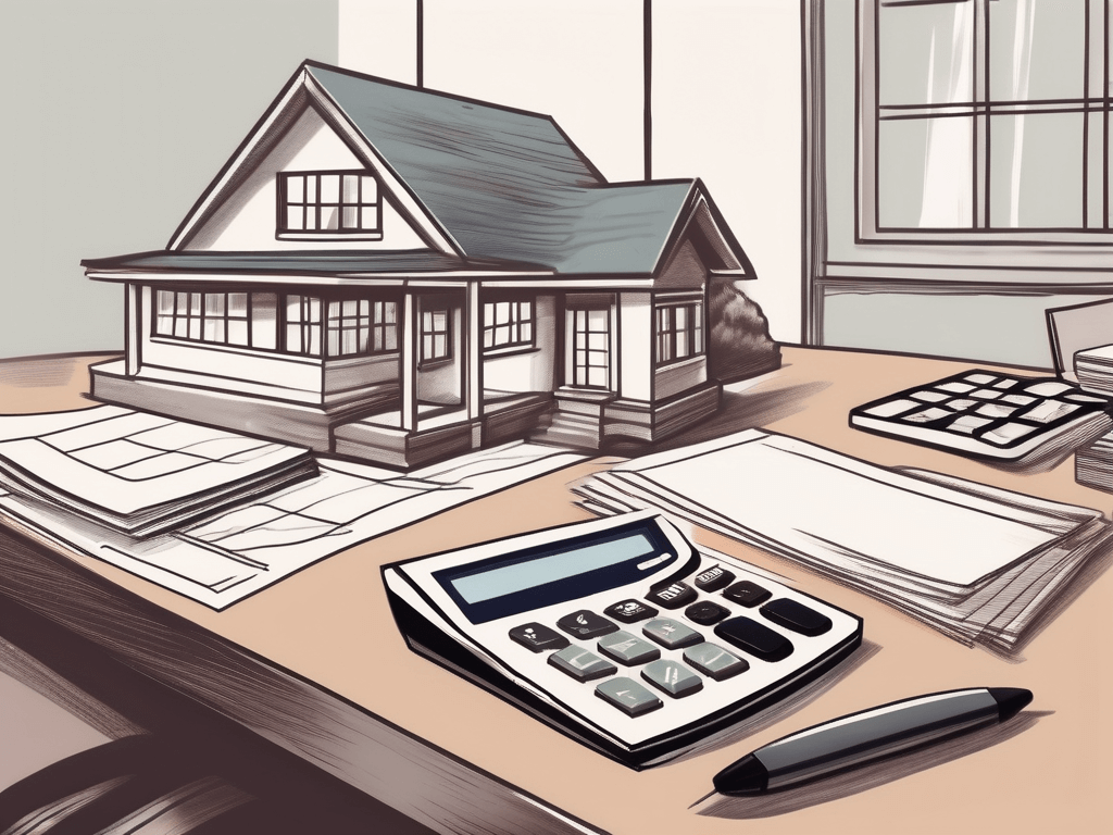 A real estate agent's desk with a calculator