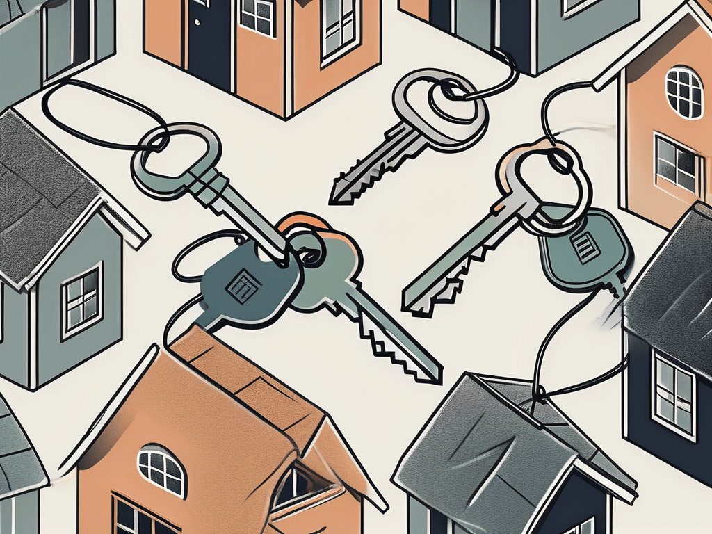 A set of keys exchanging between two houses