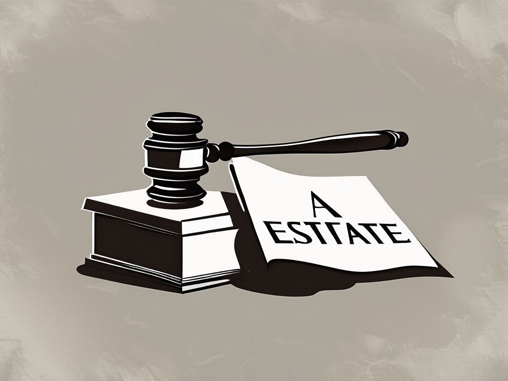 A real estate sign with a gavel behind it