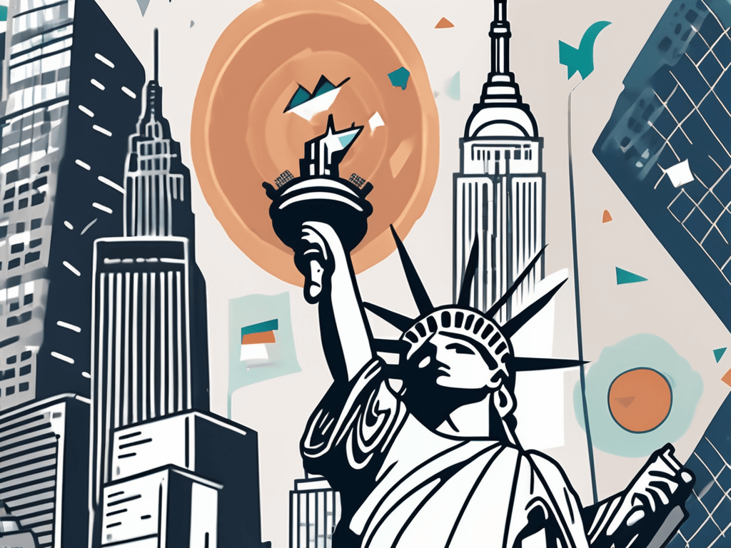 Iconic new york city landmarks like the statue of liberty and the empire state building