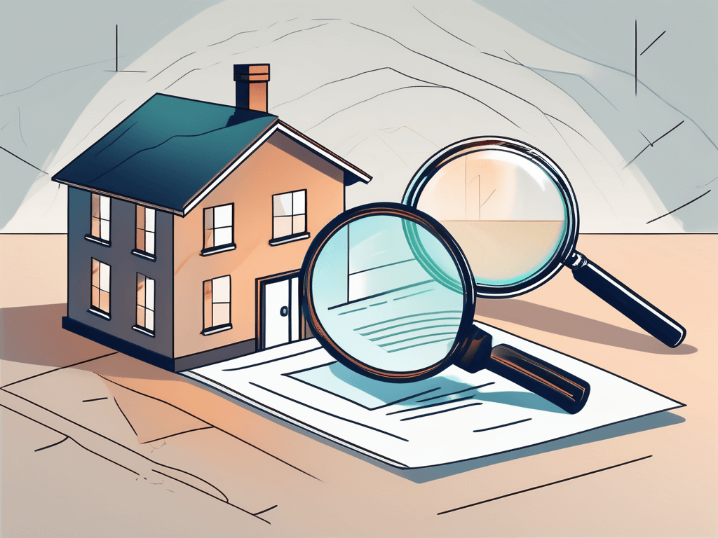 A house with a magnifying glass hovering over it