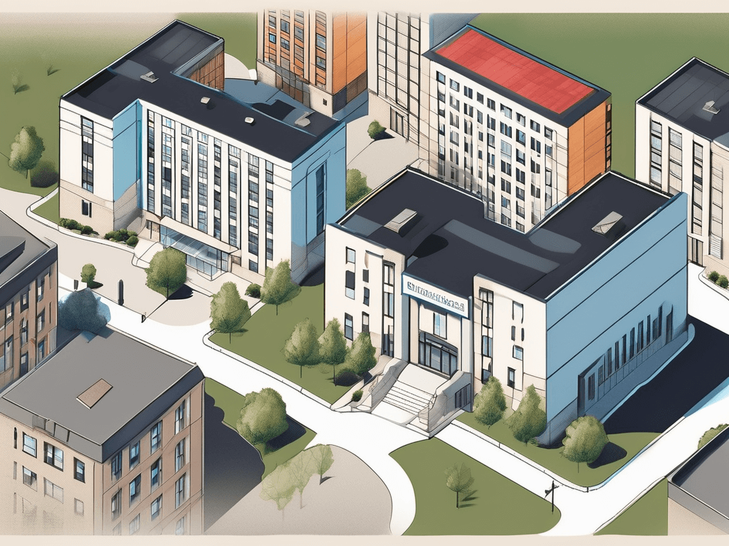 Several distinguished school buildings with unique architectural designs