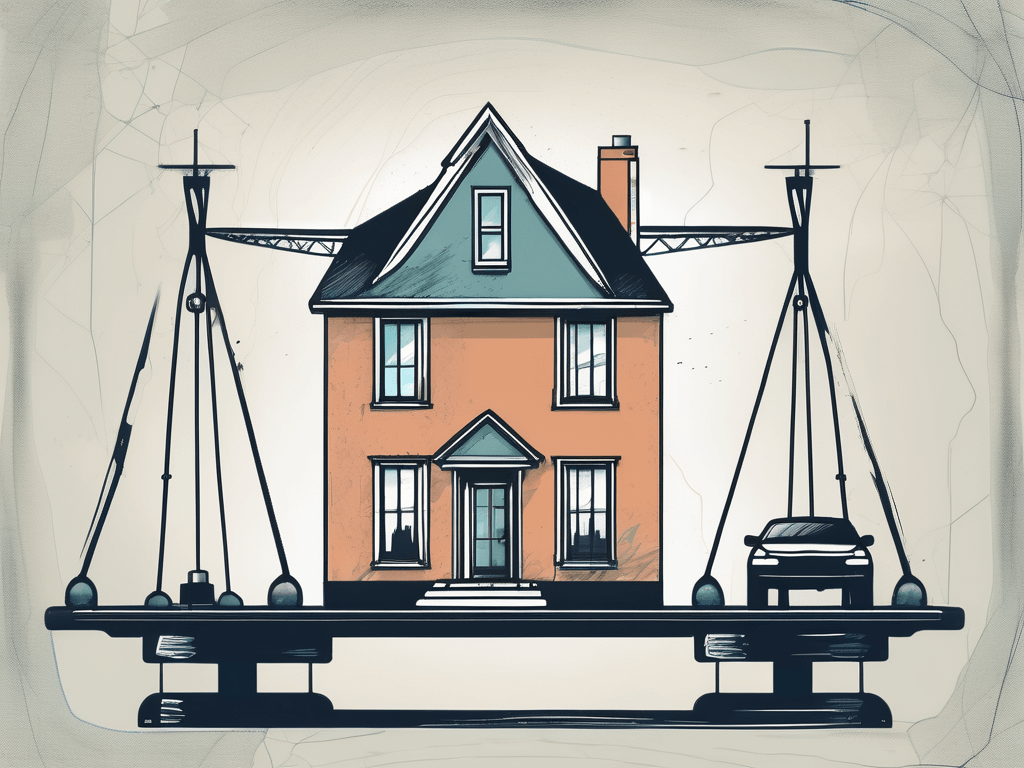 A house on a balance scale